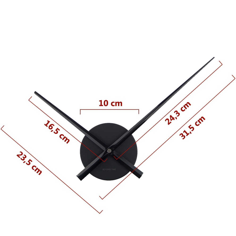 Wanduhr med nur mit Zeigern Hands Mini Schwarz