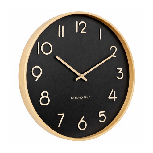 Wanduhr - Beyond Time Madera Grande Helles Holz Schwarz