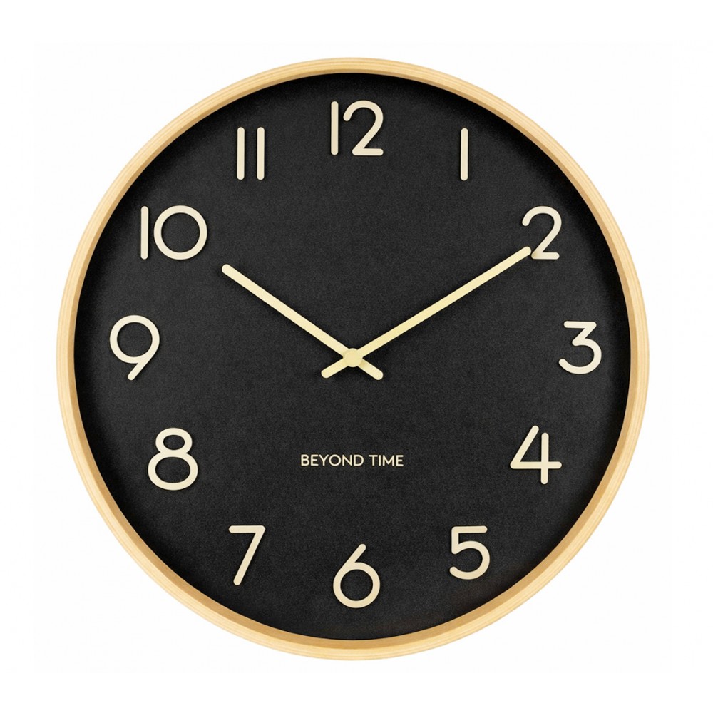Wanduhr - Beyond Time Madera Grande Helles Holz Schwarz