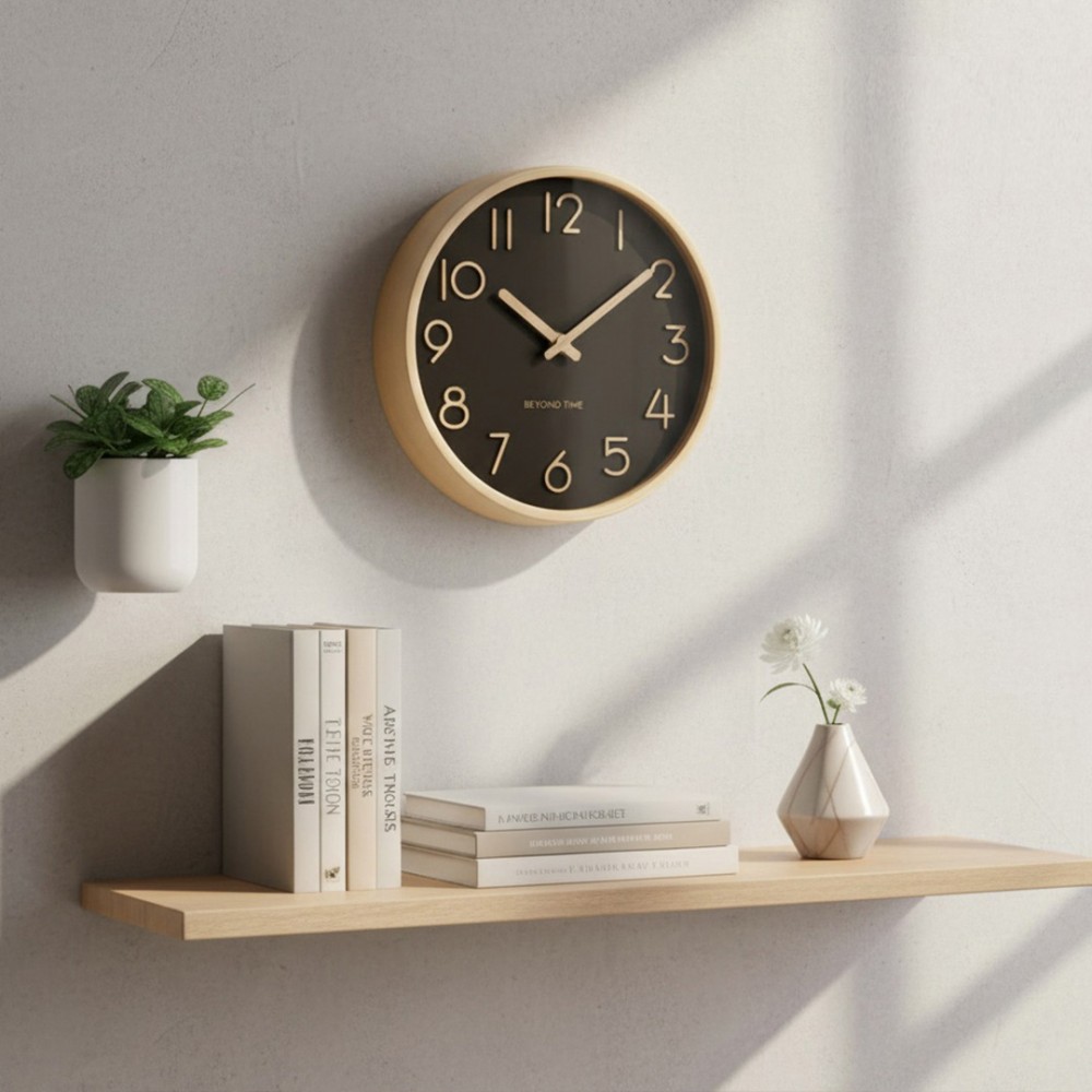 Wanduhr - Beyond Time Madera Helles Holz Schwarz