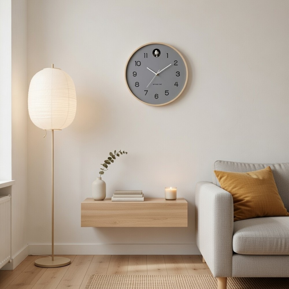 Wanduhr / Kuckucksuhr - Beyond Time Natural Cuckoo Grau