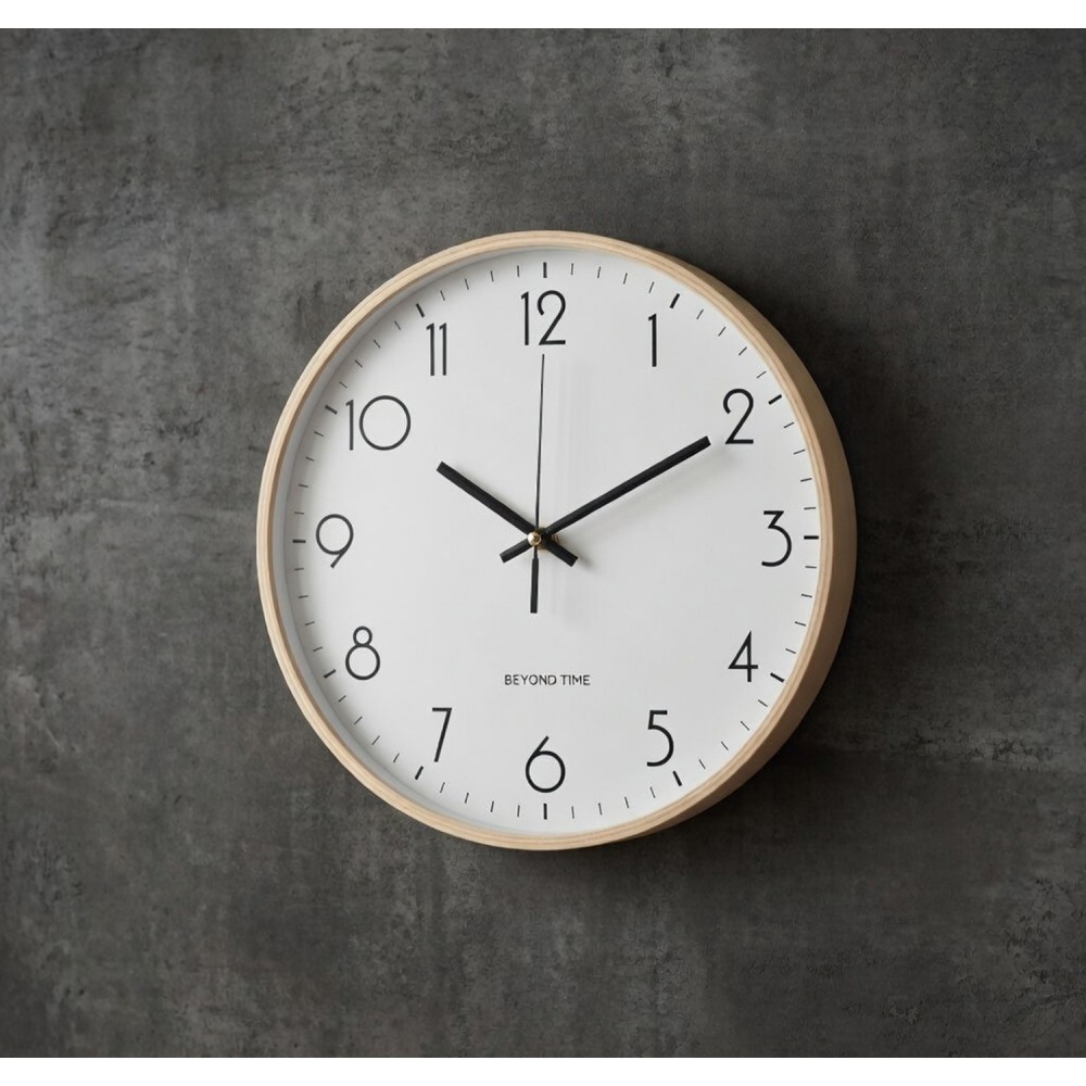 Wanduhr - Beyond Time Legna Helles Holz Weiß