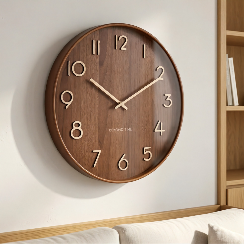 Wanduhr - Beyond Time Madera Grande Dunkles Holz