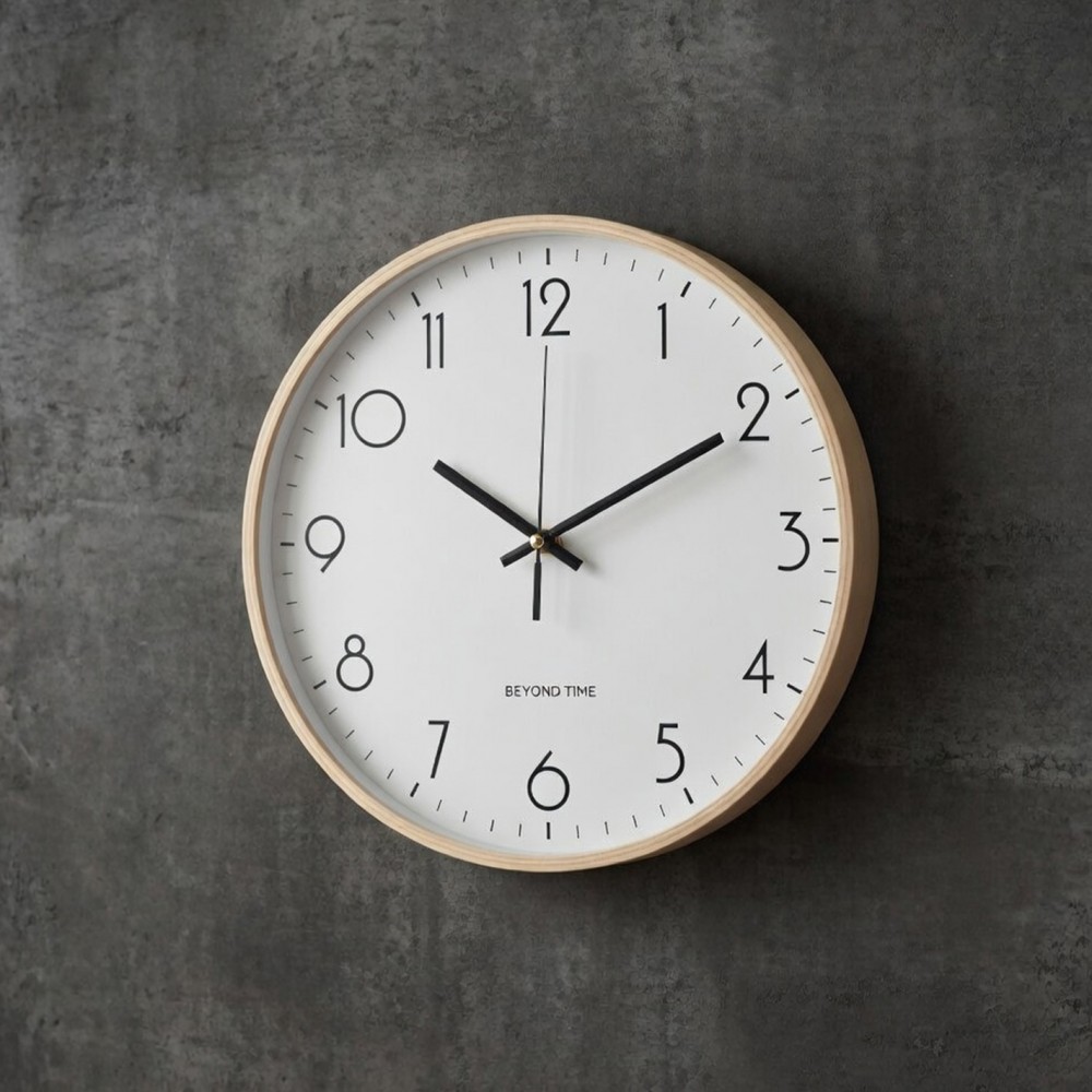 Wanduhr - Beyond Time Legna Helles Holz Weiß