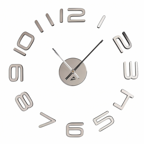 Wanduhr mit losen Zahlen Silber - Björn Henriksson MN50S