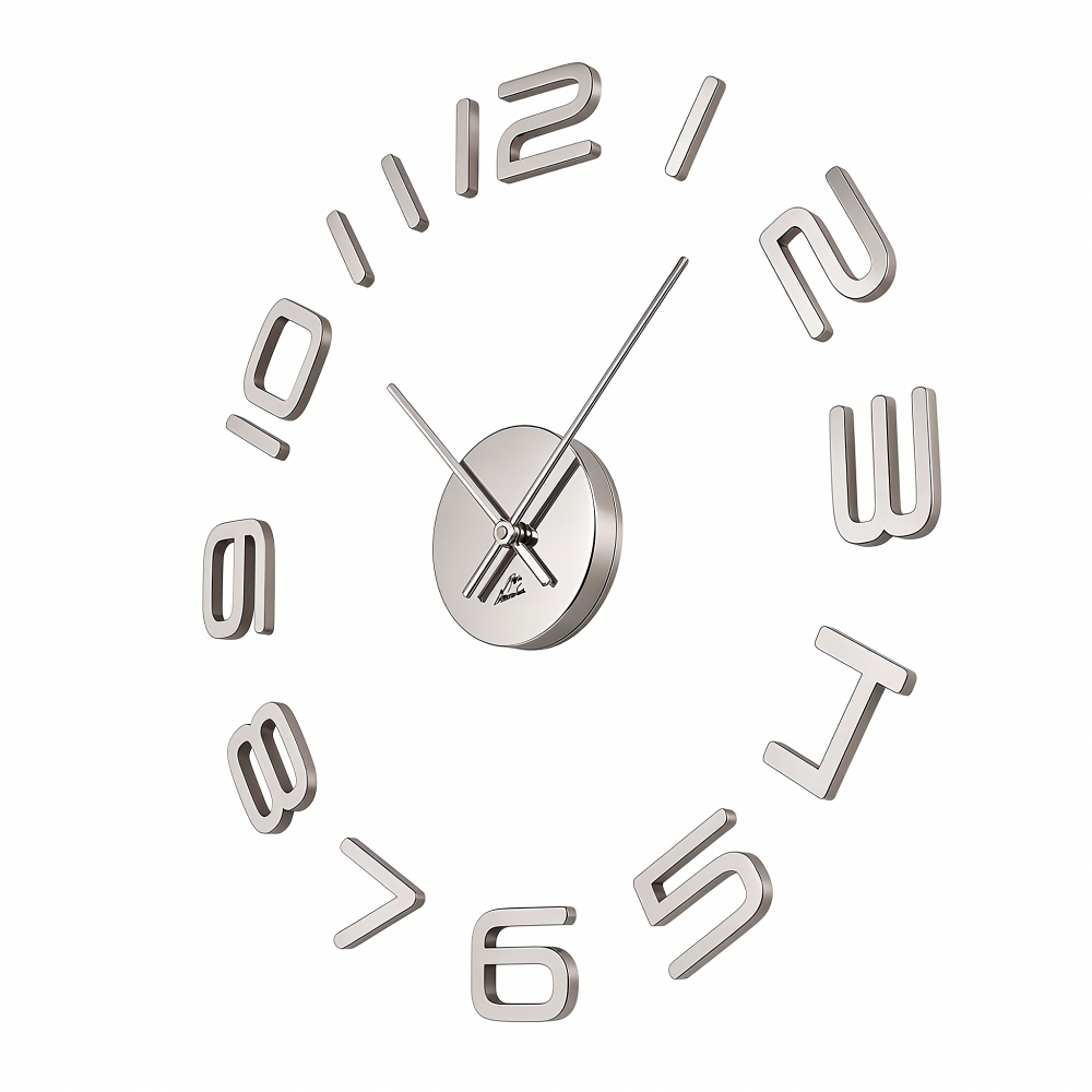 Wanduhr mit losen Zahlen Silber - Björn Henriksson MN50S
