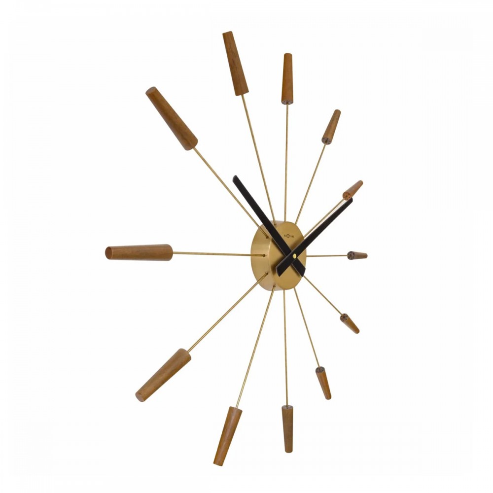 Wanduhr - NeXtime Plug Inn Bronze/Holz