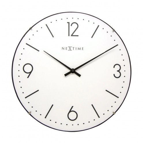 Wanduhr - NeXtime Basic Dome Weiß