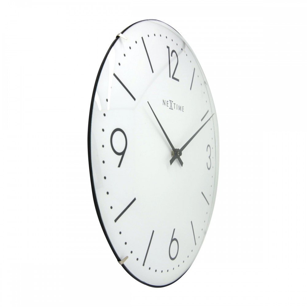 Wanduhr - NeXtime Basic Dome Weiß