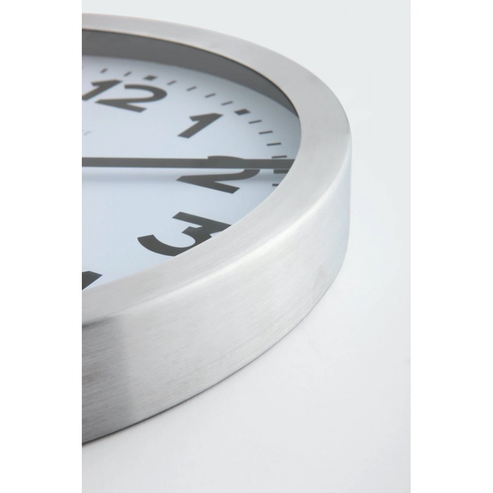 Wanduhr - NeXtime Station Number Silber/Weiß