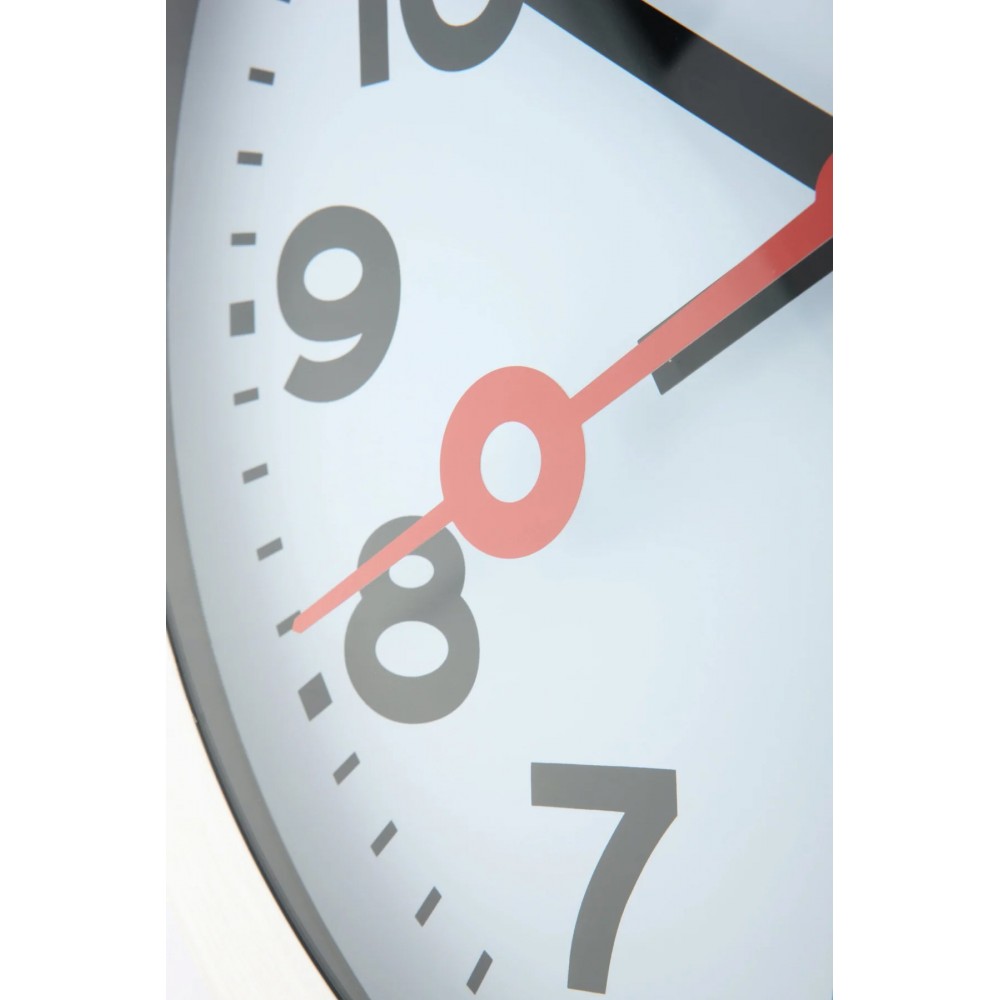 Wanduhr - NeXtime Station Number Silber/Weiß