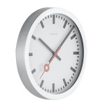 Wanduhr - NeXtime Station Stripe Silber/Weiß