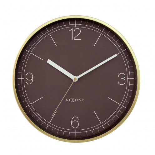 Wanduhr - NeXtime Nova Gold/Braun