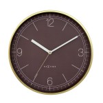 Wanduhr - NeXtime Nova Gold/Braun