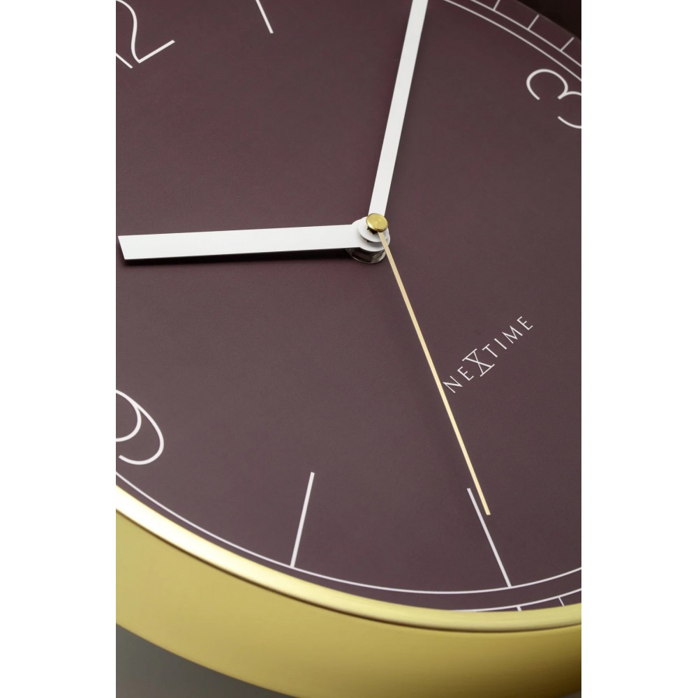 Wanduhr - NeXtime Nova Gold/Braun