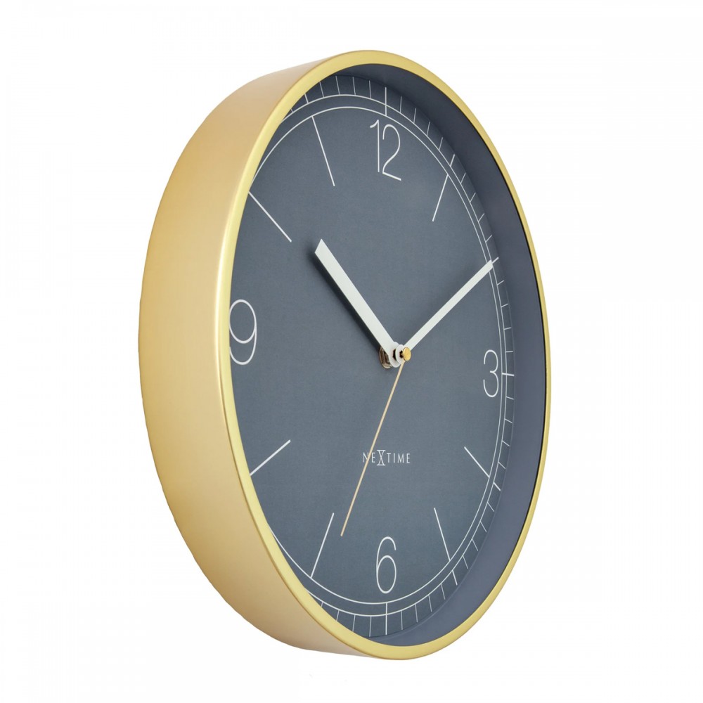 Wanduhr - NeXtime Nova Gold/Blau